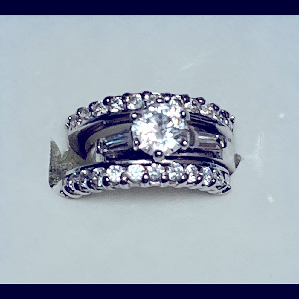 WEDDING RING STERLING SILVER CZ